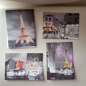 Paris Themed Notecards (8) ~ NWT ~ Graphique ~ Glitter Accent ~ Eiffel Tower